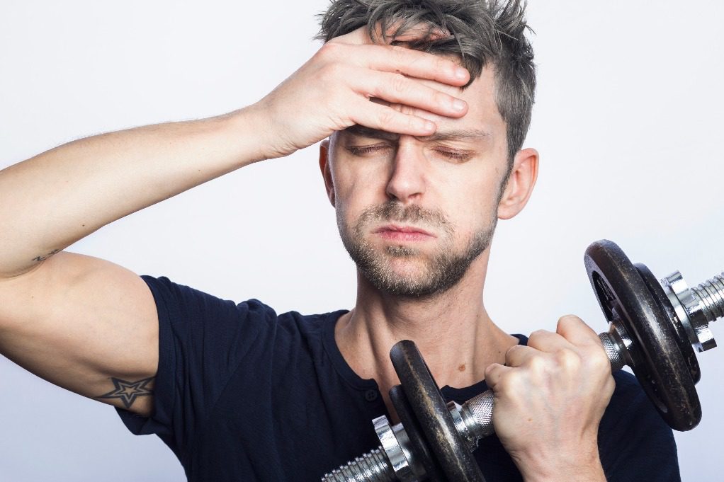 Person holding a dumbbell